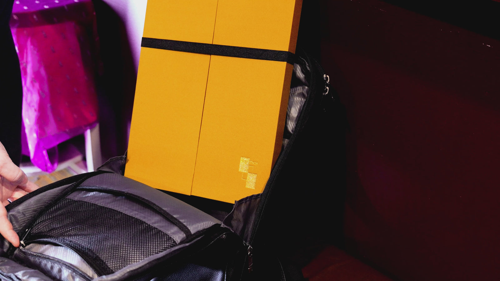 Video of folio being placed into a bag.